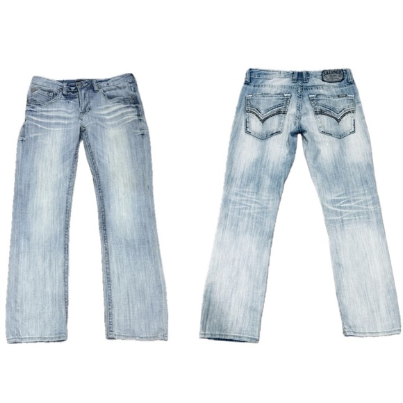 👖🦋 BUCKLE SALVAGE “Havoc” Slim Straight Jeans | Lt. Wash Distressed Women’s 29S - Picture 4 of 9